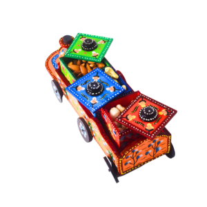 Rangyatra Home Decorative Wooden Train Shape Dry Fruit Holder Boxes