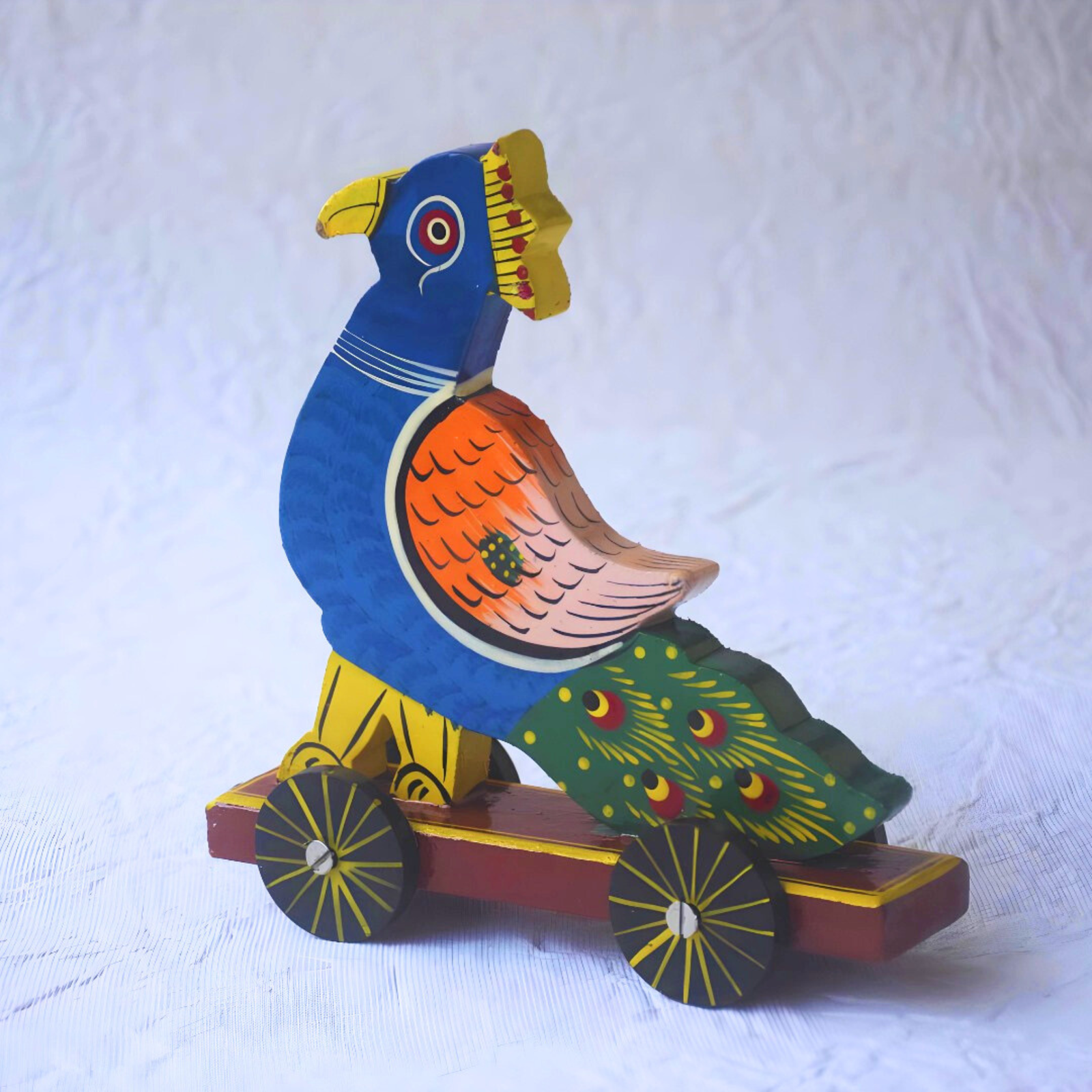 Rangyatra Peacock Wooden Kreative Pull Along Toy With Home Decor - Image 2