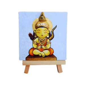 Rangyatra Ayodhya Ramlalla 3D Canvas painting with wooden easel stand